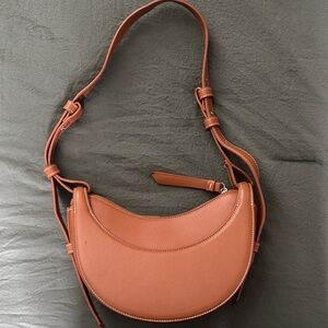 Brown Crescent Shoulder Bag - Classic Women's Crossbody